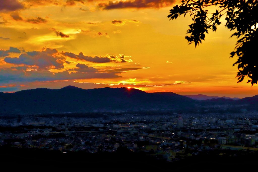 大岩山展望所からの夕日